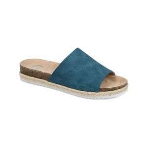 JOURNEE COLLECTION Womens Blue Celine Toe Platform Slip On Espadrille Shoes 6